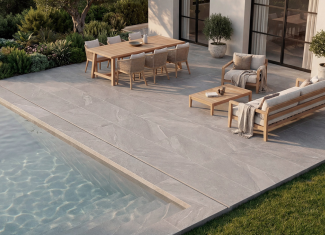 Carrelage extérieur effet pierre gris 20mm – 60×120 – Halley Silver