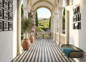 Carreaux de ciment effet damier noir et blanc – 44×44 – Firenze