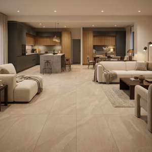 Carrelage effet pierre beige - 60x120 - Halley Taupe