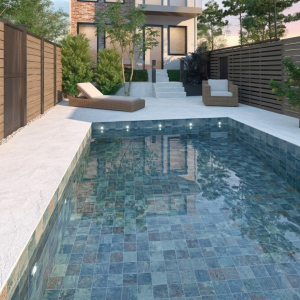 Carrelage effet pierre de bali verte - 30x60 - Aspen Pool Green