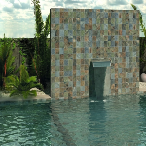 Carrelage effet pierre de bali verte – 30×60 – Aspen Pool Multicouleur