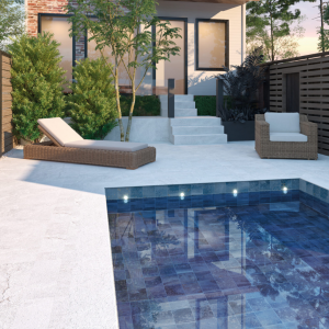 Carrelage effet pierre de bali bleu - 30x60 - Aspen Pool Blue