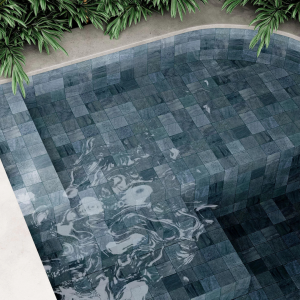 Carrelage effet pierre de bali bleue - 10x20 - Denim