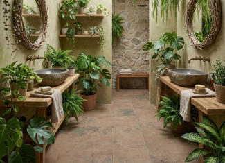 Carrelage multiform effet terre cuite vert – Manises Musgo