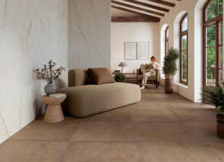Carrelage  aspect tomette ocre – 80×80 – Manises Siena