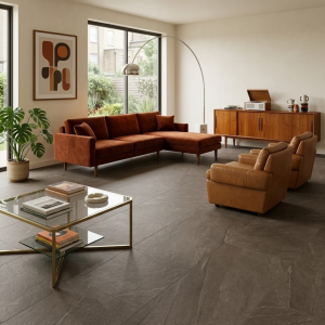 Carrelage effet pierre marron - 60x120 - Halley Mud