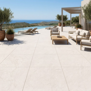 Carrelage effet pierre blanche - 120x120 - Ribera Blanco
