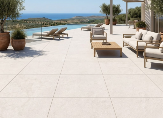Carrelage effet pierre blanche – 120×120 – Ribera Blanco