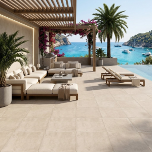 Carrelage XXL aspect terre cuite beige sable - 80x80 - Manises Arena - Grespania