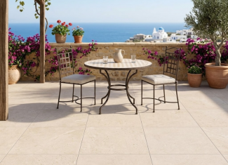 Carrelage effet pierre ivoire – 120×120 – Ribera Marfil