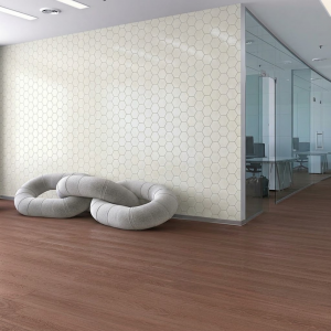 Carrelage hexagonal effet terre cuite blanc nacré - 15x17 - Figuli Pearl