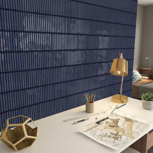 Carrelage effet kit kat bleu - 11,5x23 - Karatsu Midnight