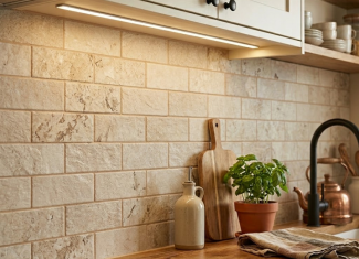 Faience murale effet pierre beige – 10×30 – Yukatan Beige