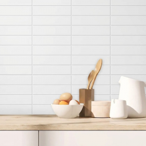 Faïence murale mate blanc - 5x20 - Polar White Flat