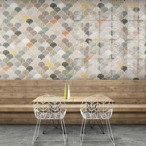 Carrelage écaille de poisson patchwork brillant - 30,7x30,7 - Gloss Patchwork
