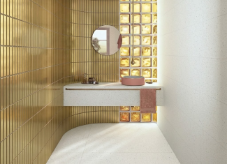 Carrelage kitkat mural métallisé or – 23×33,5 – Alohi Oro