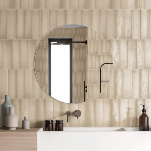 Faïence brillante effet zellige beige - 7,5x30 - Beige