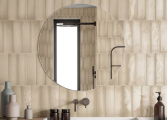 Faïence brillante effet zellige beige – 7,5×30 – Beige