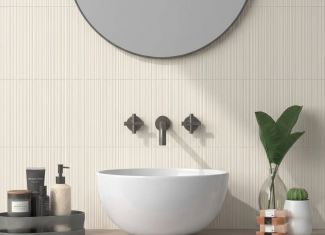 Faïence murale mate texturée blanc crème – 5×20 – Blank Canvas Stripes