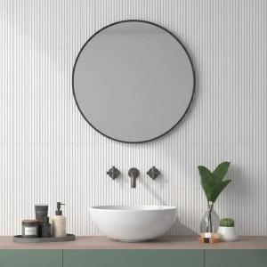 Faïence murale mate texturée blanc - 5x20 - Polar White Stripes