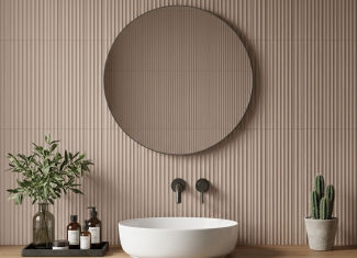 Faïence murale mate texturée terracotta – 5×20 – Redend Point Stripes