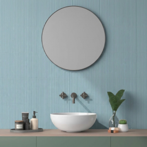 Faïence murale mate texturée bleu gris - 5x20 - Quiet Moments Stripes