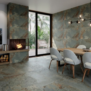 Carrelage effet pierre de bali verte - 60 x120 - Yukatan Verde