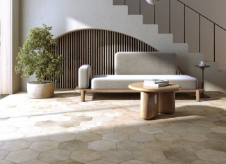 Carrelage hexagonal effet terre cuite beige – 23,3×26,8 – Archai Mellow