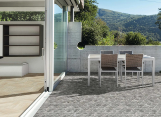 Carrelage écaille de poisson imitation pierre naturelle grise – 30,7×30,7 – Slate Grey