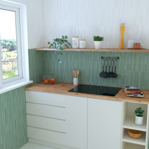 Carrelage mural effet kit kat vert - 11,5x23 - Green - Estudio Ceramico