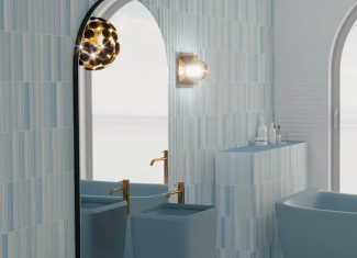 Carrelage mural effet cannelé bleu océan – 11,5×23 – Sea Blue