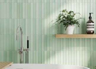 Carrelage mural effet cannelé vert pastel – 11,5×23 – Natural green