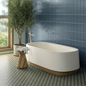 Carrelage kitkat mural brillant bleu azur – 23×33,5 - Waikiki Azul