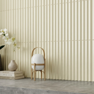 Carrelage relief 3D beige clair mate  - 10x40 - V-ribbed bone matt