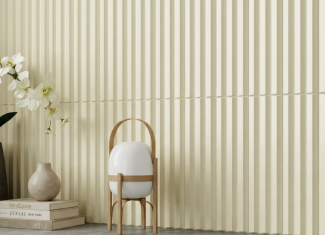 Carrelage relief 3D beige clair mate  – 10×40 – V-ribbed bone matt
