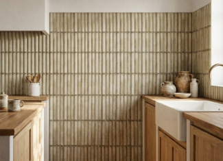 Carrelage mural cannelé brillant beige – 11,5×23 – Beige