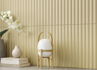 Carrelage mural cannelé effet tasseaux kaki mate – 10×40 – Reeded khaki matt