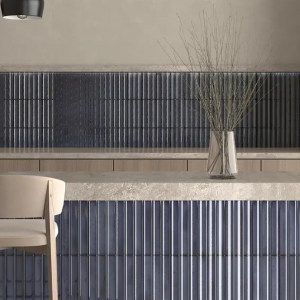 Carrelage mural cannelé brillant bleu night - 11,5x23 - Blue Night