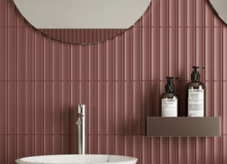 Carrelage cannelé bordeaux – 11,5×23 – Burgundy