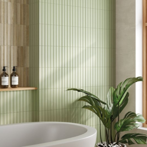 Carrelage cannelé vert sauge - 11,5×23 - Celadon