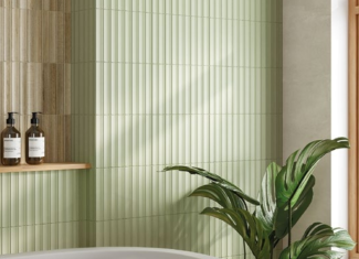 Carrelage cannelé vert sauge – 11,5×23 – Celadon