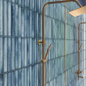 Carrelage mural cannelé brillant bleu mer - 11,5x23 - Sea Blue
