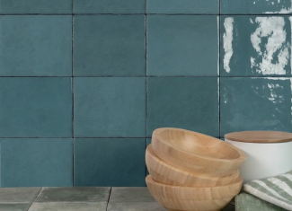 Faïence effet zellige carré vert-bleu -12,5×12,5 – Ocean