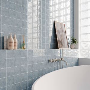 Carrelage effet zellige bleu pastel -10x20 - Dove