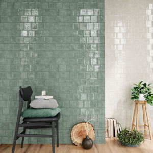 Carrelage effet zellige vert émeraude -10x20 - Egret