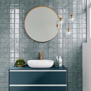 Carrelage effet zellige bleu argenté -10×20 -  Falcon