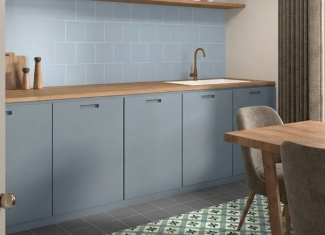 Carrelage sol et mur bleu pastel mate – 20×20 – Jean