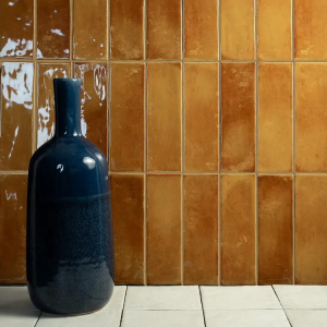 Carrelage mural effet zellige cannelle brillant - 6x18.5 - Matcha Cinnamon