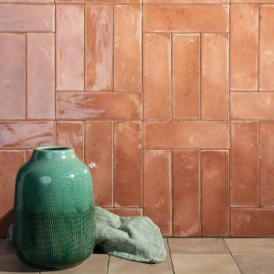 Carrelage mural effet zellige corail brillant - 6x18,5 - Matcha Coral