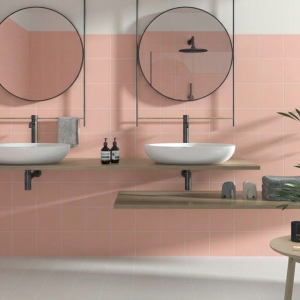 Carrelage sol et mur rose poudré mate - 20x20 - Makeup